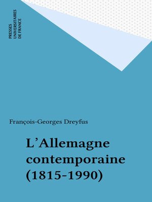 cover image of L'Allemagne contemporaine (1815-1990)